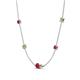 4 - Linea 0.58 ctw Ruby (4 mm) and Peridot Women Station Necklace 
