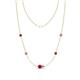 1 - Linea 0.59 ctw Ruby (4 mm) and Pink Sapphire Women Station Necklace 