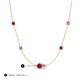 3 - Linea 0.59 ctw Ruby (4 mm) and Pink Sapphire Women Station Necklace 