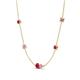 4 - Linea 0.59 ctw Ruby (4 mm) and Pink Sapphire Women Station Necklace 