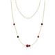 1 - Linea 0.58 ctw Ruby (4 mm) and Red Garnet Women Station Necklace 