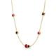 4 - Linea 0.58 ctw Ruby (4 mm) and Red Garnet Women Station Necklace 