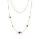 1 - Linea 0.56 ctw Ruby (4 mm) and Yellow Diamond Women Station Necklace 