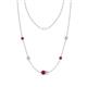 1 - Linea 0.56 ctw Ruby (4 mm) and Lab Grown Diamond Women Station Necklace 