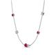 4 - Linea 0.56 ctw Ruby (4 mm) and Lab Grown Diamond Women Station Necklace 