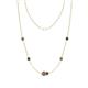 1 - Linea 0.54 ctw Smoky Quartz (4 mm) and Black Diamond Women Station Necklace 