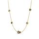 4 - Linea 0.54 ctw Smoky Quartz (4 mm) and Black Diamond Women Station Necklace 