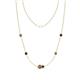 1 - Linea 0.56 ctw Smoky Quartz (4 mm) and Red Garnet Women Station Necklace 