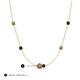 3 - Linea 0.56 ctw Smoky Quartz (4 mm) and Red Garnet Women Station Necklace 