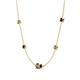 4 - Linea 0.56 ctw Smoky Quartz (4 mm) and Red Garnet Women Station Necklace 