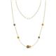 1 - Linea 0.48 ctw Smoky Quartz (4 mm) and Citrine Women Station Necklace 