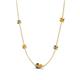 4 - Linea 0.48 ctw Smoky Quartz (4 mm) and Citrine Women Station Necklace 