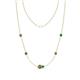 1 - Linea 0.48 ctw Smoky Quartz (4 mm) and Emerald Women Station Necklace 