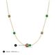 3 - Linea 0.48 ctw Smoky Quartz (4 mm) and Emerald Women Station Necklace 