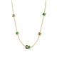 4 - Linea 0.48 ctw Smoky Quartz (4 mm) and Emerald Women Station Necklace 