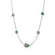 4 - Linea 0.48 ctw Smoky Quartz (4 mm) and Emerald Women Station Necklace 