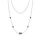 1 - Linea 0.56 ctw Smoky Quartz (4 mm) and Green Garnet Women Station Necklace 