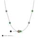 3 - Linea 0.56 ctw Smoky Quartz (4 mm) and Green Garnet Women Station Necklace 