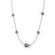 4 - Linea 0.56 ctw Smoky Quartz (4 mm) and Green Garnet Women Station Necklace 