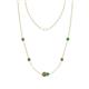 1 - Linea 0.56 ctw Smoky Quartz (4 mm) and Green Garnet Women Station Necklace 