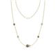 1 - Linea 0.46 ctw Smoky Quartz (4 mm) and Opal Women Station Necklace 