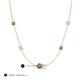 3 - Linea 0.46 ctw Smoky Quartz (4 mm) and Opal Women Station Necklace 