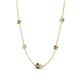 4 - Linea 0.46 ctw Smoky Quartz (4 mm) and Opal Women Station Necklace 