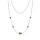 1 - Linea 0.56 ctw Smoky Quartz (4 mm) and Peridot Women Station Necklace 