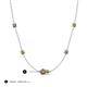 3 - Linea 0.56 ctw Smoky Quartz (4 mm) and Peridot Women Station Necklace 