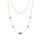 1 - Linea 0.57 ctw Smoky Quartz (4 mm) and Pink Sapphire Women Station Necklace 