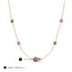 3 - Linea 0.57 ctw Smoky Quartz (4 mm) and Pink Sapphire Women Station Necklace 