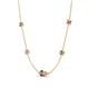 4 - Linea 0.57 ctw Smoky Quartz (4 mm) and Pink Sapphire Women Station Necklace 