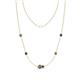 1 - Linea 0.48 ctw Smoky Quartz (4 mm) and Iolite Women Station Necklace 