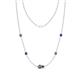 1 - Linea 0.48 ctw Smoky Quartz (4 mm) and Iolite Women Station Necklace 