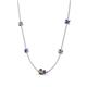 4 - Linea 0.48 ctw Smoky Quartz (4 mm) and Iolite Women Station Necklace 
