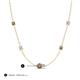 3 - Linea 0.51 ctw Smoky Quartz (4 mm) and Moissanite Women Station Necklace 