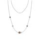 1 - Linea 0.51 ctw Smoky Quartz (4 mm) and Moissanite Women Station Necklace 