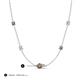 3 - Linea 0.51 ctw Smoky Quartz (4 mm) and Moissanite Women Station Necklace 