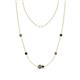 1 - Linea 0.54 ctw Smoky Quartz (4 mm) and London Blue Topaz Women Station Necklace 