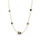 4 - Linea 0.54 ctw Smoky Quartz (4 mm) and London Blue Topaz Women Station Necklace 