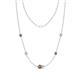 1 - Linea 0.54 ctw Smoky Quartz (4 mm) and Natural Diamond Women Station Necklace 