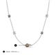3 - Linea 0.54 ctw Smoky Quartz (4 mm) and Natural Diamond Women Station Necklace 