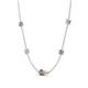 4 - Linea 0.54 ctw Smoky Quartz (4 mm) and Natural Diamond Women Station Necklace 