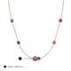 3 - Linea 0.48 ctw Smoky Quartz (4 mm) and Amethyst Women Station Necklace 