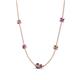 4 - Linea 0.48 ctw Smoky Quartz (4 mm) and Amethyst Women Station Necklace 