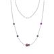 1 - Linea 0.48 ctw Smoky Quartz (4 mm) and Amethyst Women Station Necklace 