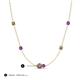 3 - Linea 0.48 ctw Smoky Quartz (4 mm) and Amethyst Women Station Necklace 