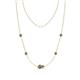 1 - Linea 0.56 ctw Smoky Quartz (4 mm) and Created Alexandrite Women Station Necklace 