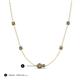 3 - Linea 0.56 ctw Smoky Quartz (4 mm) and Created Alexandrite Women Station Necklace 