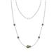 1 - Linea 0.56 ctw Smoky Quartz (4 mm) and Created Alexandrite Women Station Necklace 